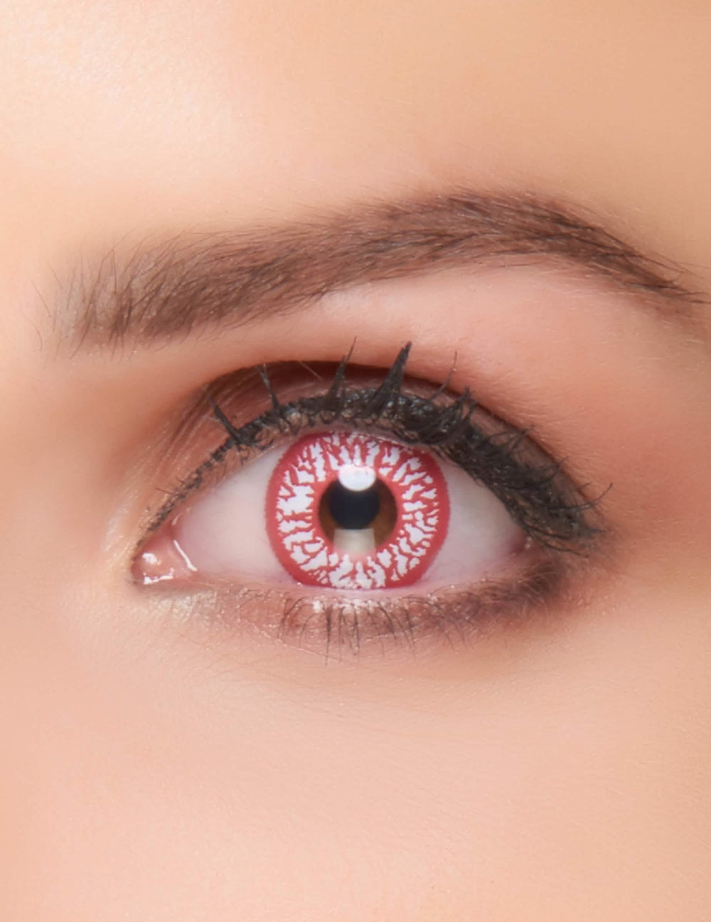 lentes de fantasia olho injectado de sangue para adulto vermelhas e brancas