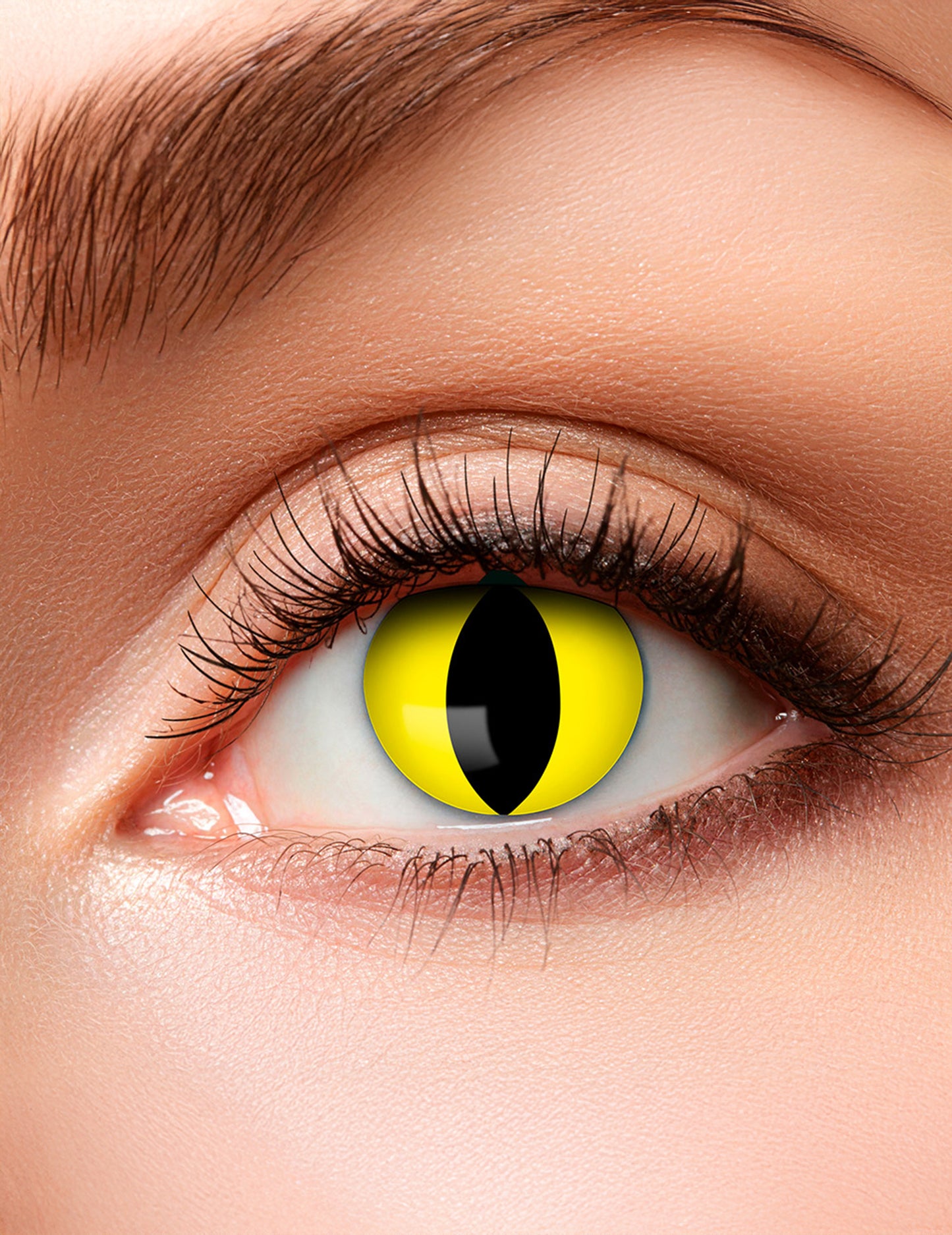 Lentilles fantaisie oeil reptile pour adulte jaune