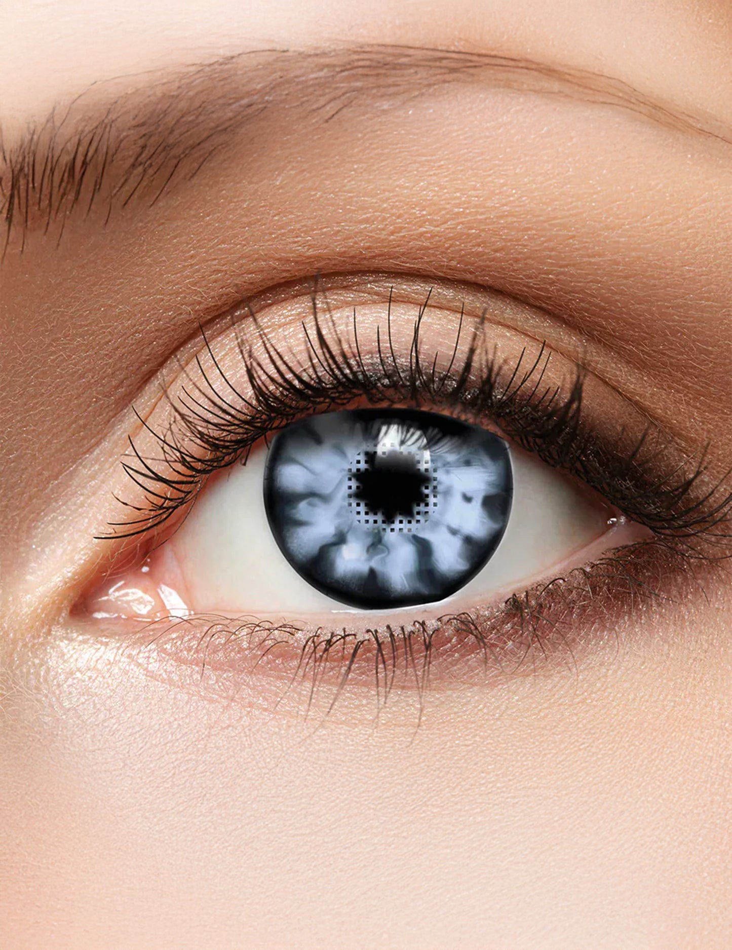 Lentes de contacto cinzentas efeito fumo 3 meses adulto