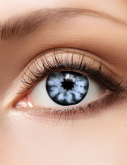 Lentes de contacto cinzentas efeito fumo 3 meses adulto