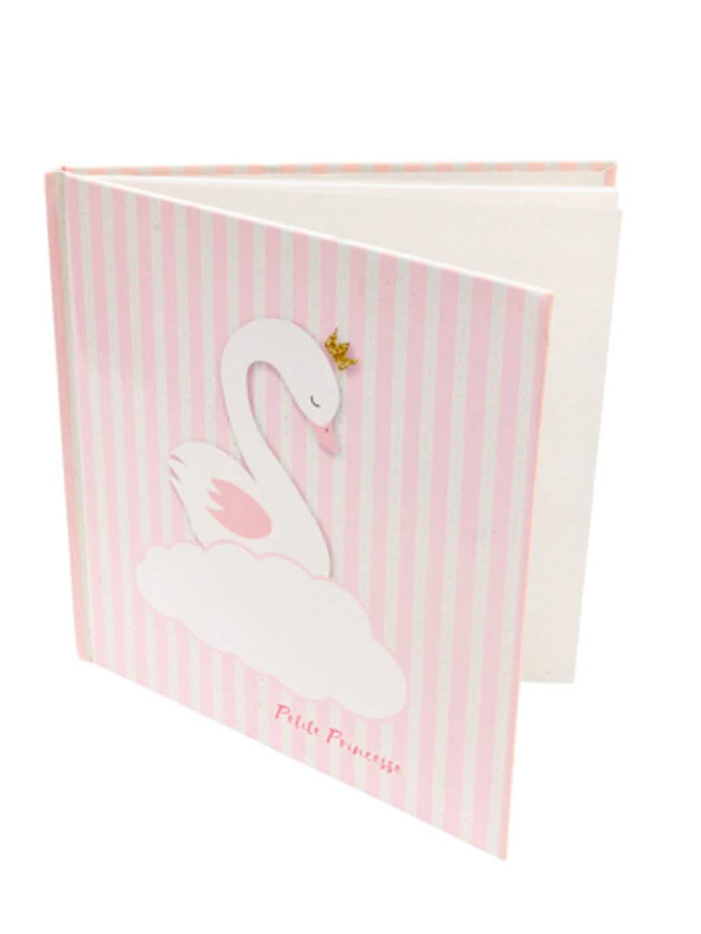 Livro de ouro cisne pequena princesa para baby shower cor de rosa às riscas