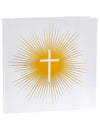 Livre d'or cérémonie dorée pour baptême communion blanc avec croix