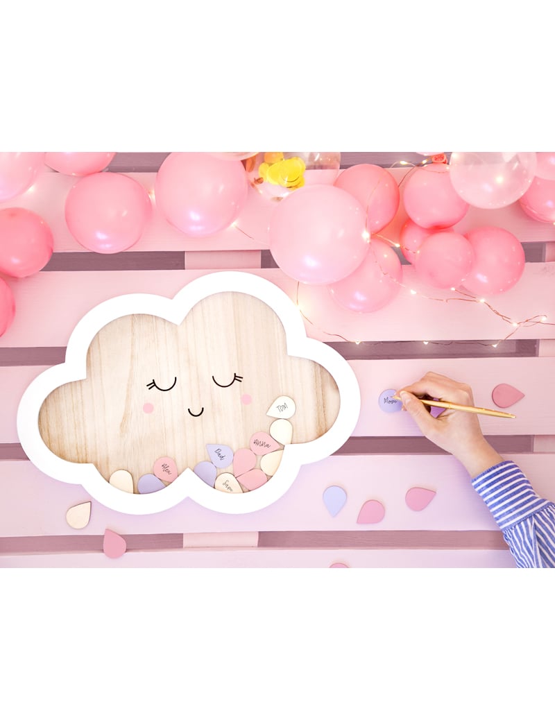 Personnalisation d'une goutte du livre d'or nuage pour fête