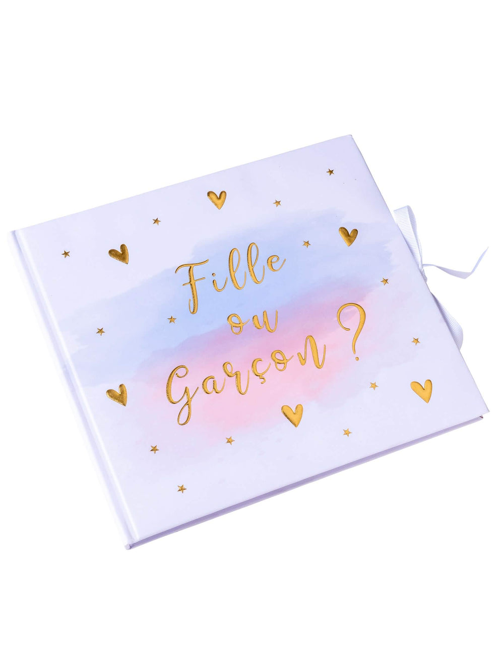 Livro de mensagens menina ou menino para baby shower cor de rosa azul e dourado