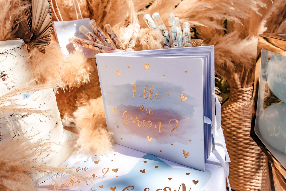 Preparação do livro de dedicatórias menina ou menino para baby shower