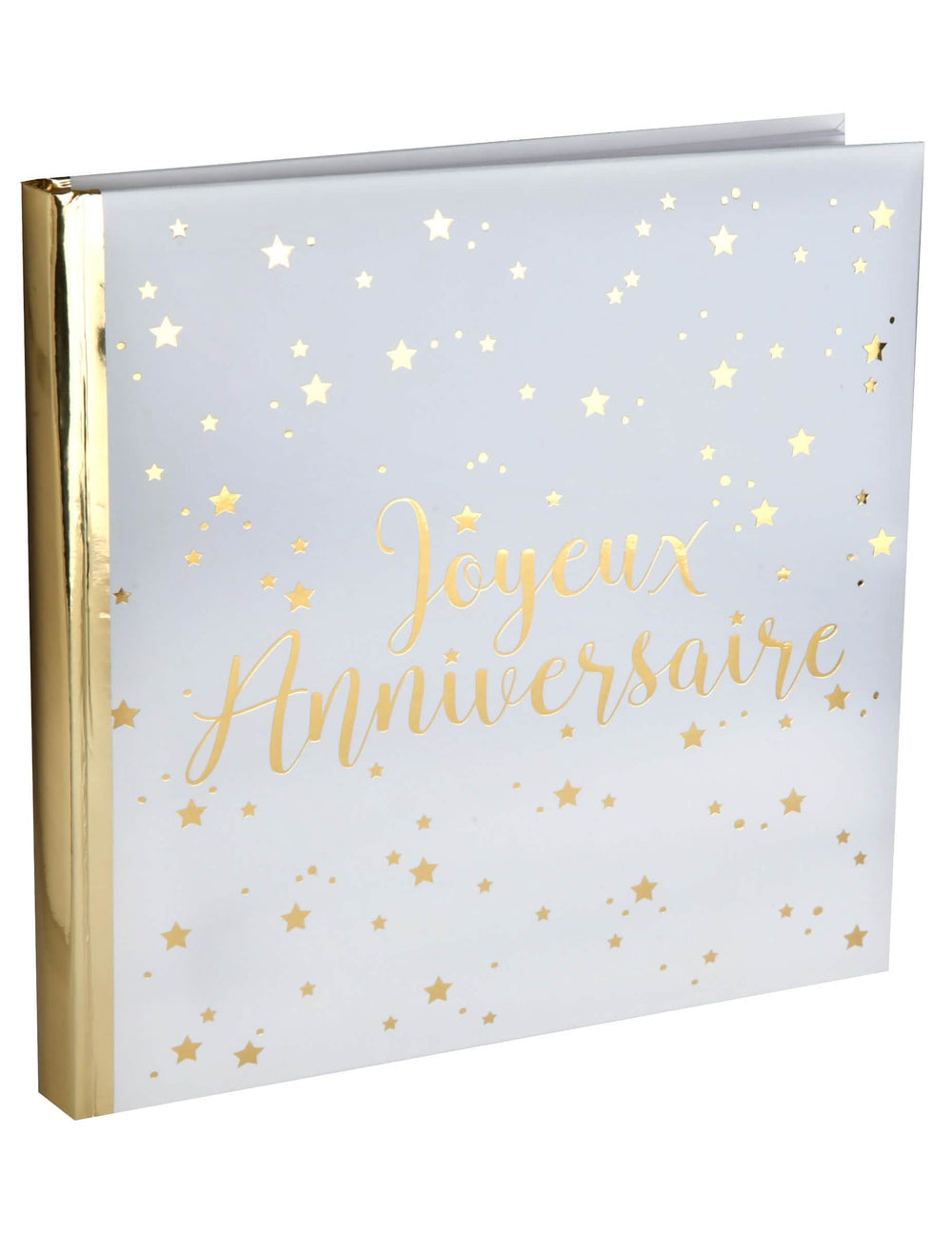 Livro de parabéns para festa branco e dourado metalizado