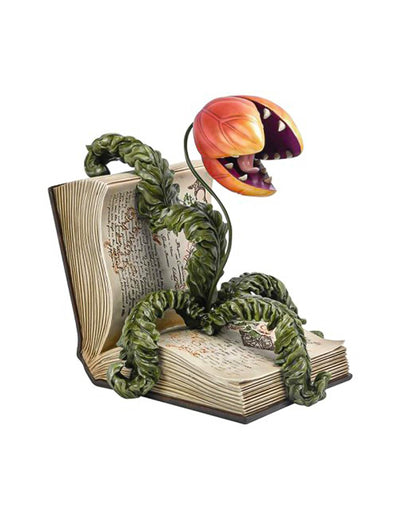 Livro decorativo em resina com planta carnívora 29 x 25 x 29 cm