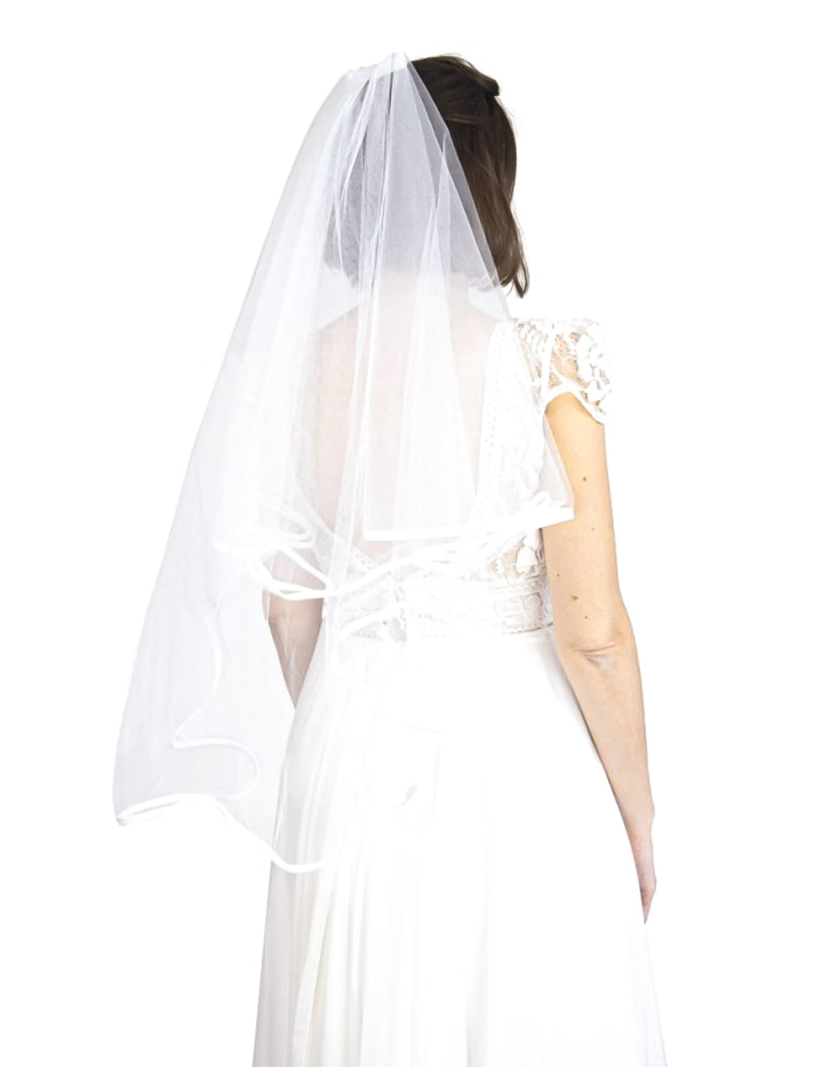 Long voile de mariée pour femme blanc