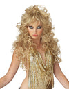 Perruque longue 80's pour femme blonde bouclée