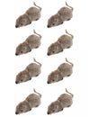 Lot de 8 souris Halloween pour décoration grises aux yeux rouges