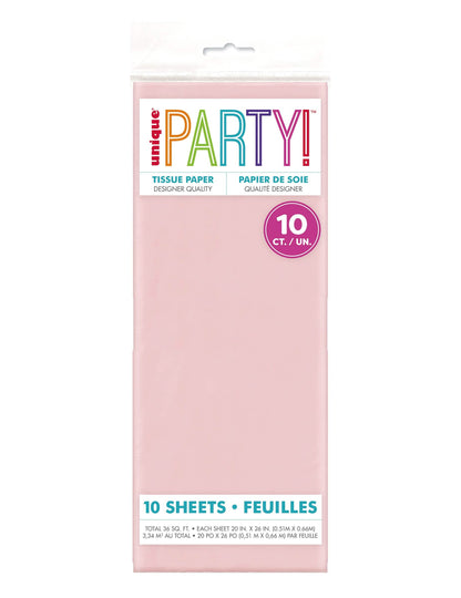 10 Folhas de papel de seda cor-de-rosa pastel
