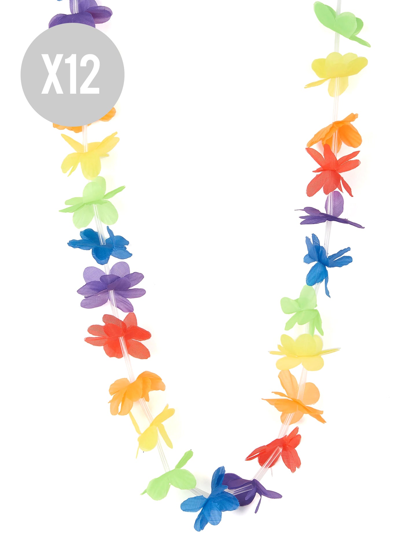 Conjunto de 12 colares de boas-vindas multicoloridos