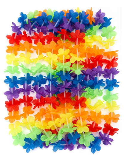 Conjunto de 12 colares de boas-vindas multicoloridos