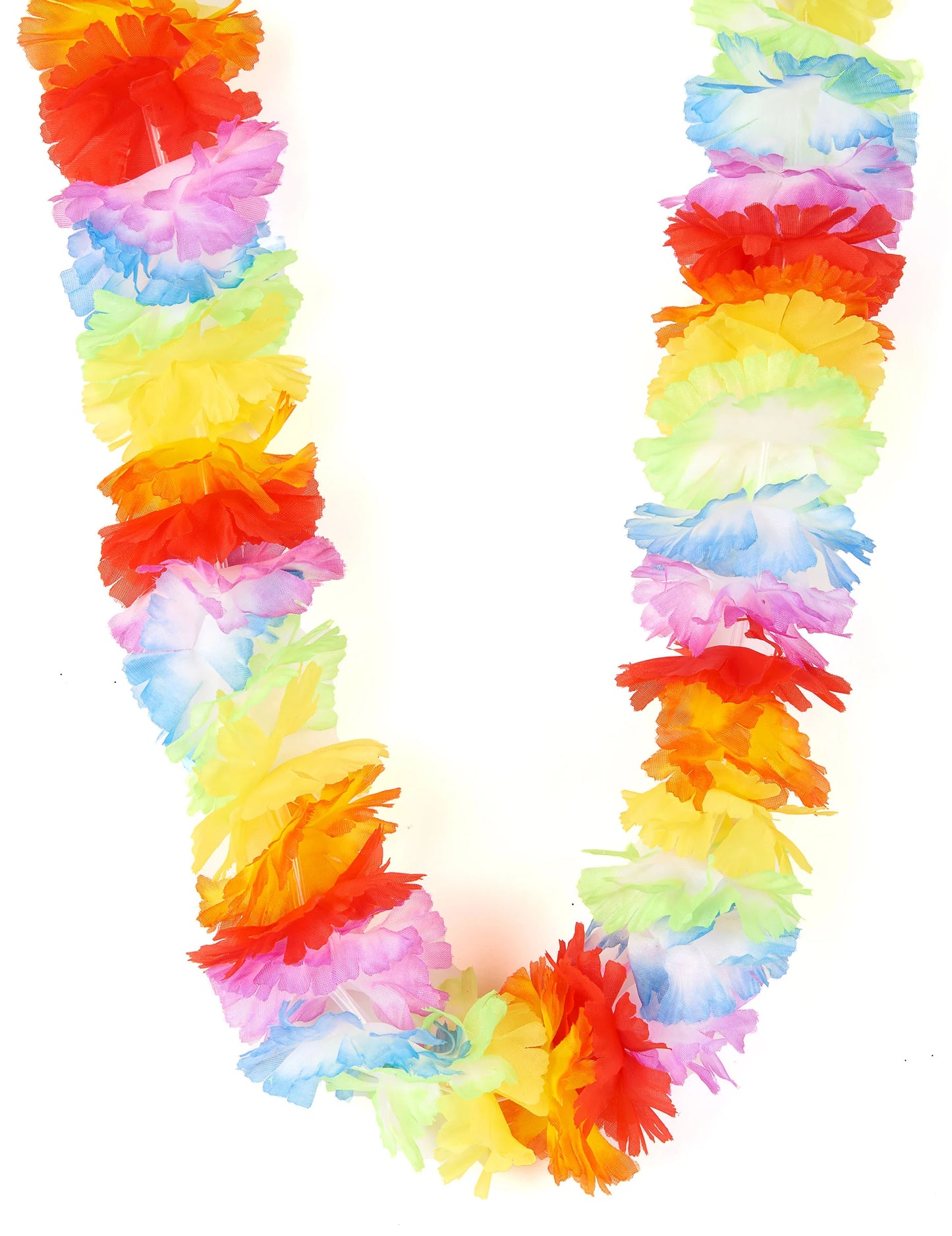 Conjunto de 12 colares de flores multicoloridos