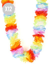 Conjunto de 12 colares de flores multicoloridos