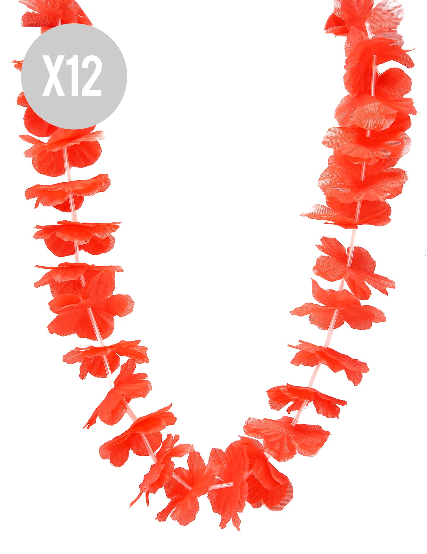 Pack de 12 colares havaianos vermelhos