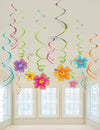 Lot de 12 suspensions hawaïennes pour fête avec fleurs d'hibiscus multicolores