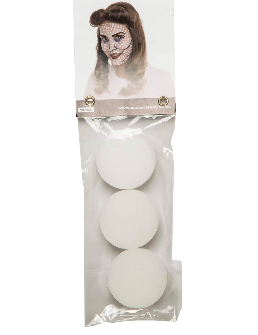 Conjunto de 3 esponjas de maquilhagem para adulto brancas redondas