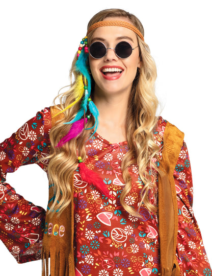 Lunettes noires portées du lot de 3 lunettes rondes hippies pour adulte
