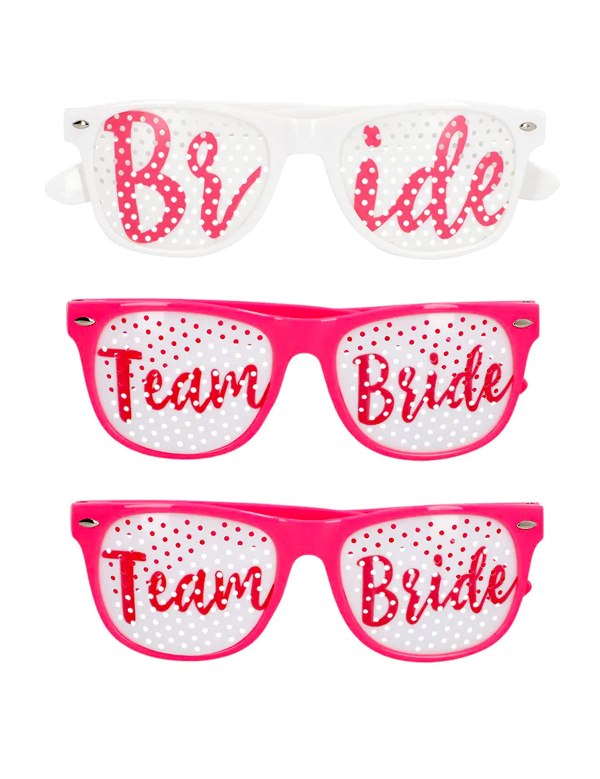 Lote de 3 óculos Team Bride e Bride to be adulto
