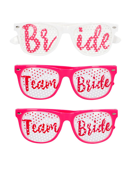 Conjunto de 3 óculos Team Bride e Bride to be para adulto