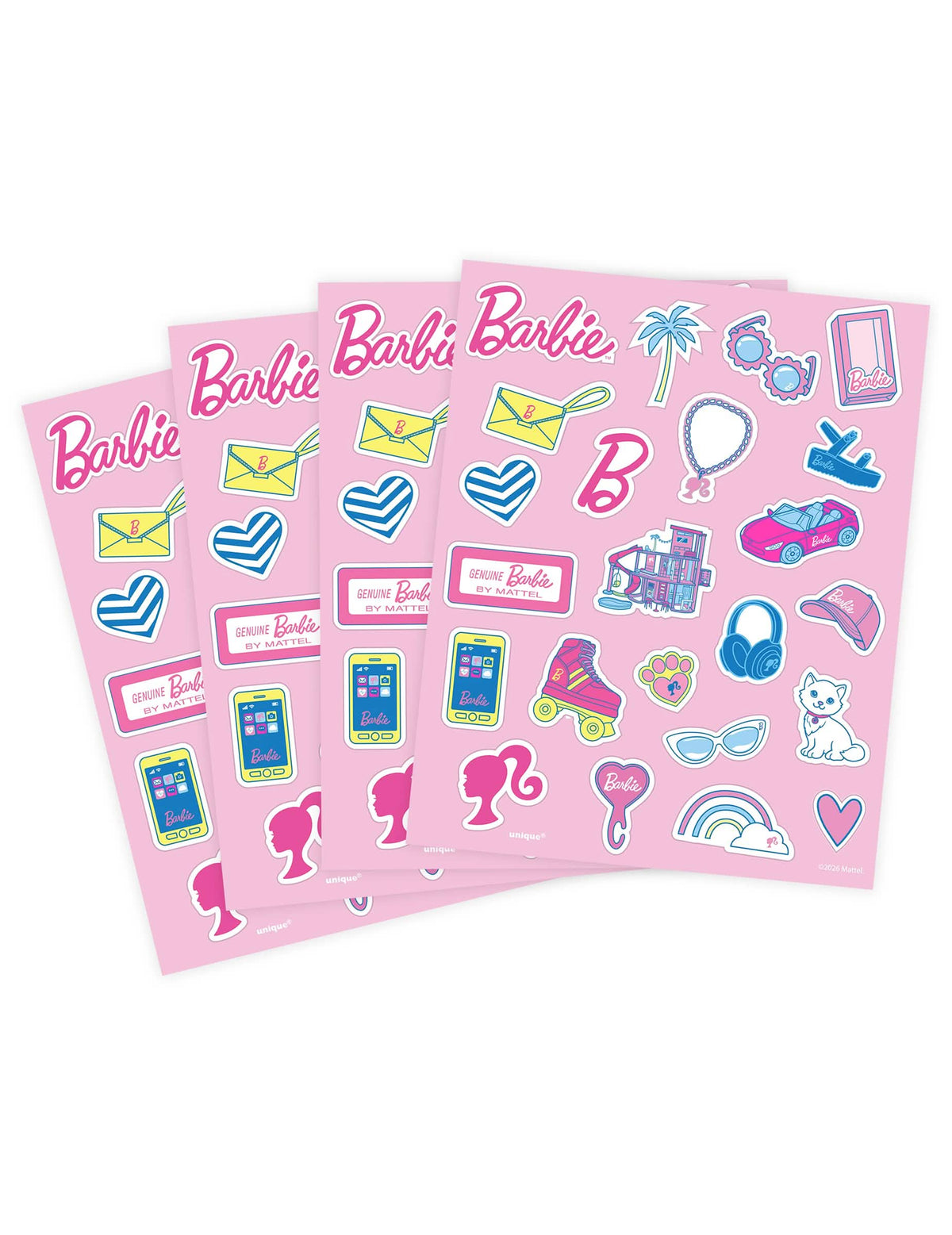 Conjunto de 4 folhas de autocolantes Barbie™