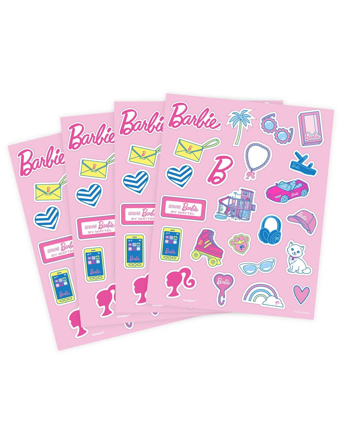 Conjunto de 4 folhas de autocolantes Barbie™