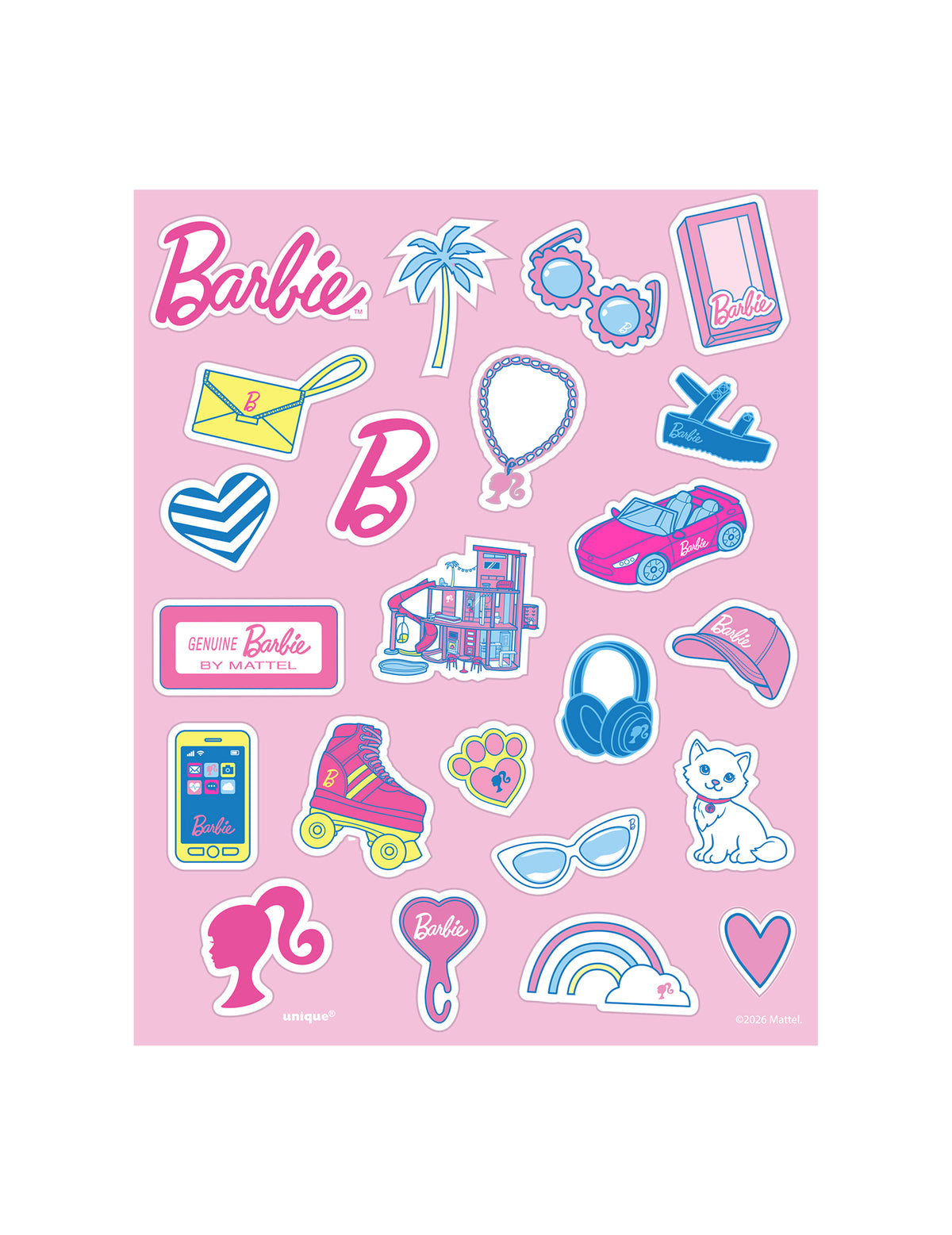 Conjunto de 4 folhas de autocolantes Barbie™