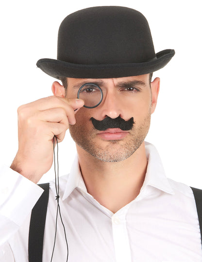Mise en situation d'une moustache du lot de 6 moustaches pour adulte