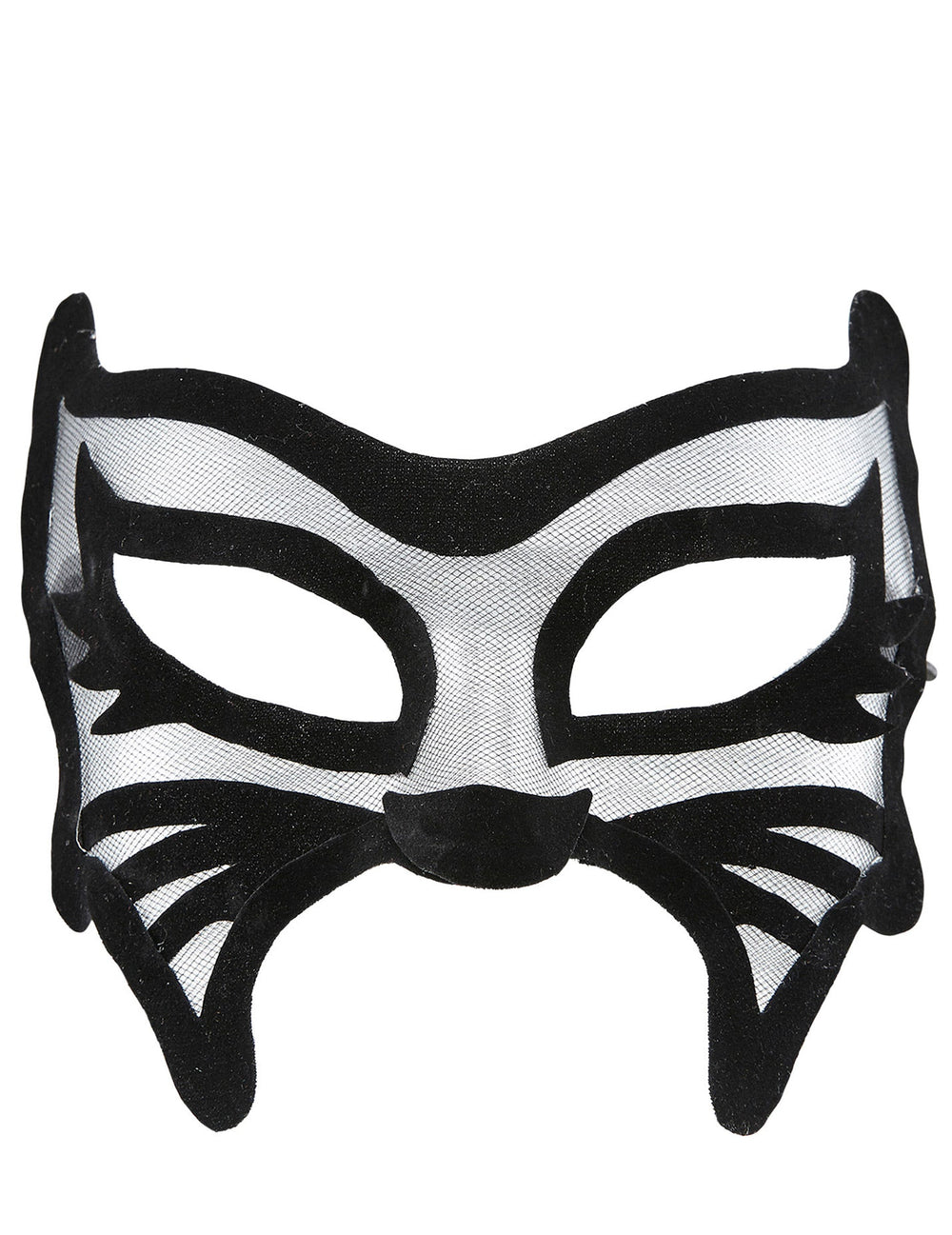 Détail de la résille du loup chat pour femme noir sexy