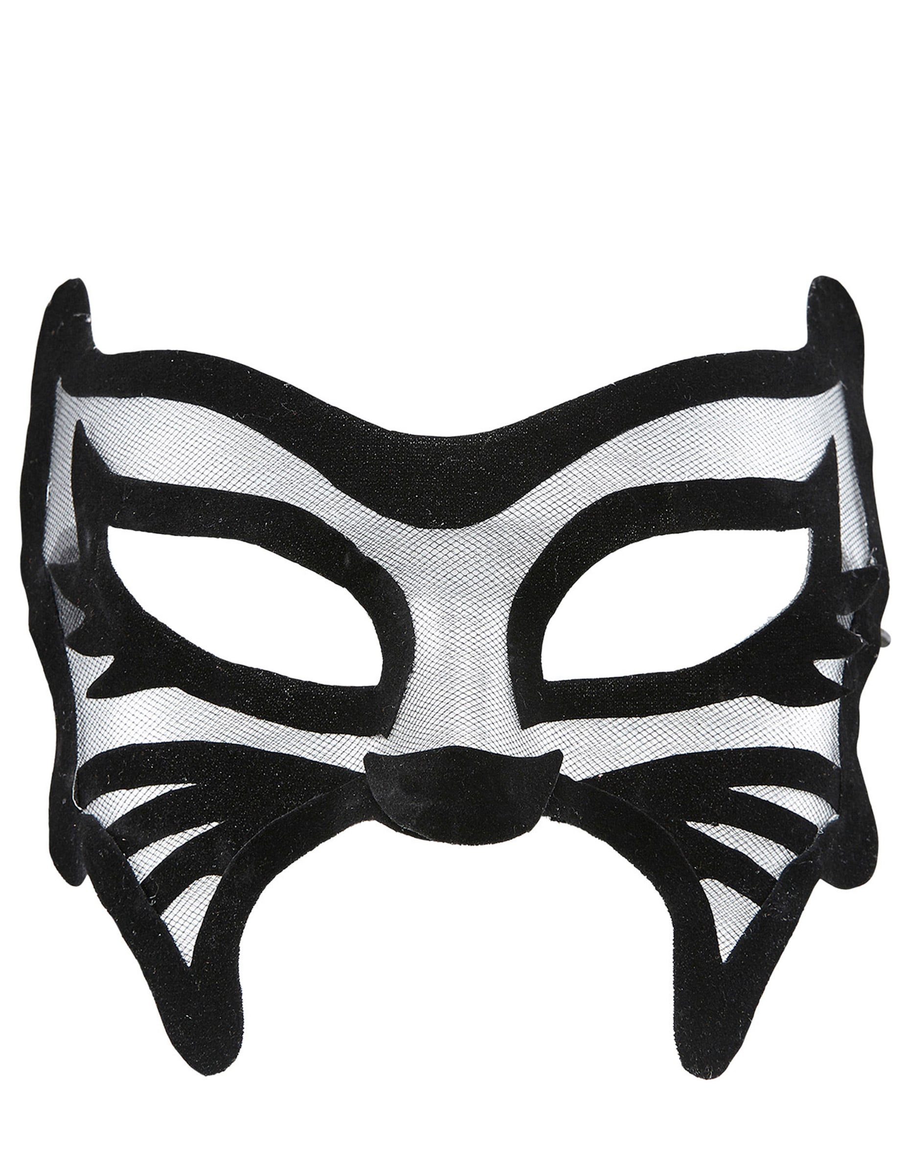 Détail de la résille du loup chat pour femme noir sexy