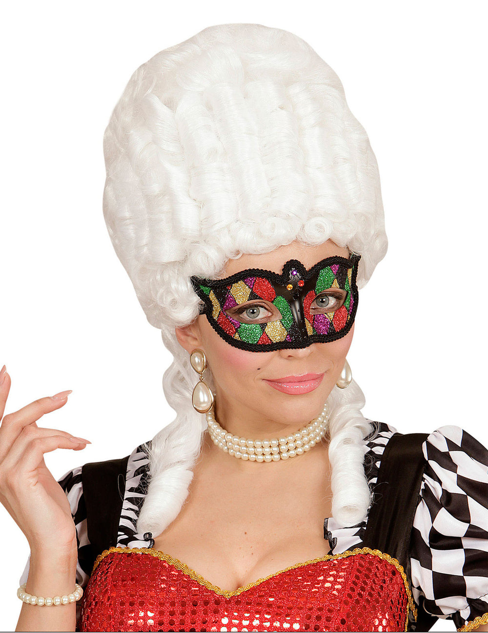 Loup arlequin à paillettes pour femme multicolore