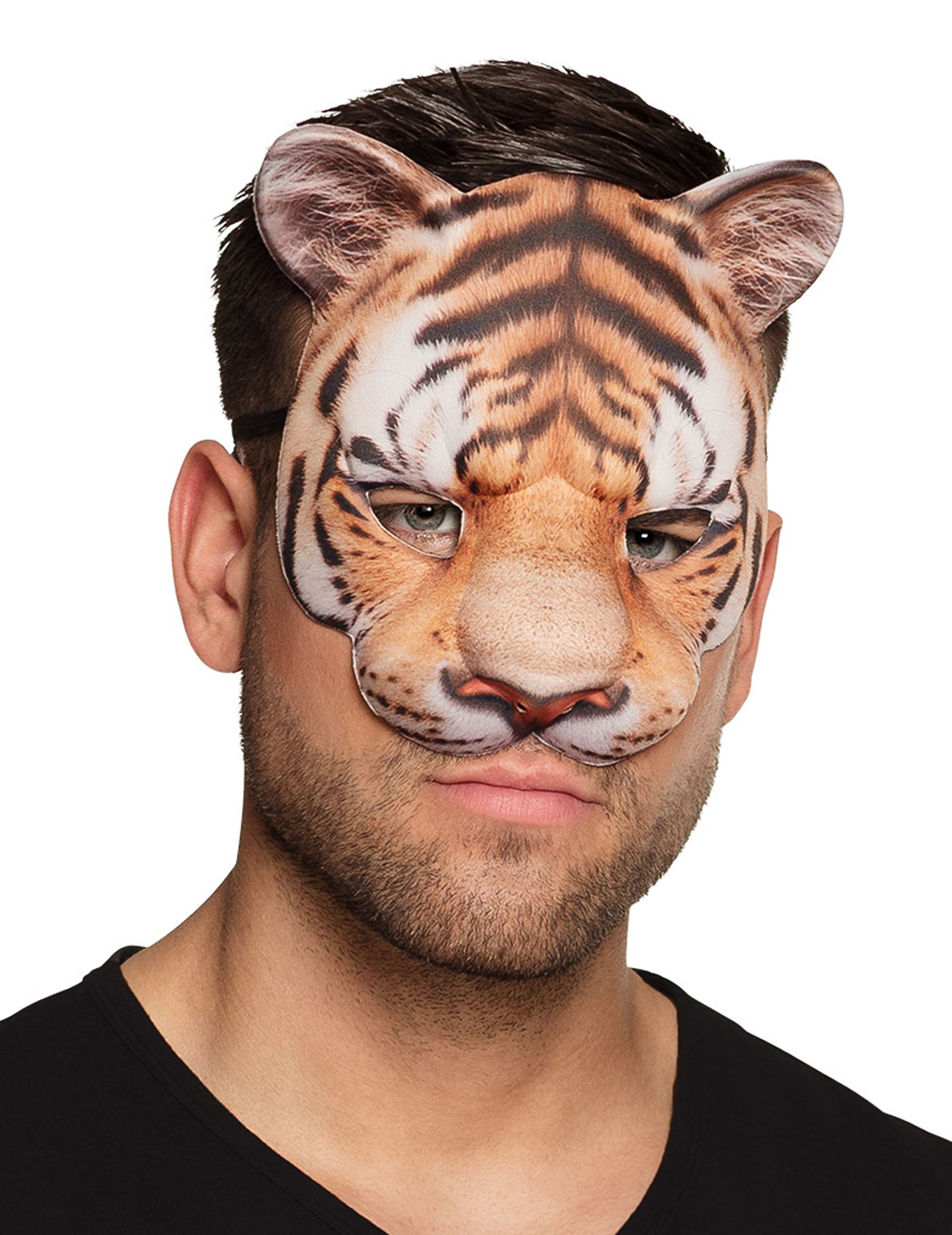 Loup tigre pour adulte orange et noir réaliste