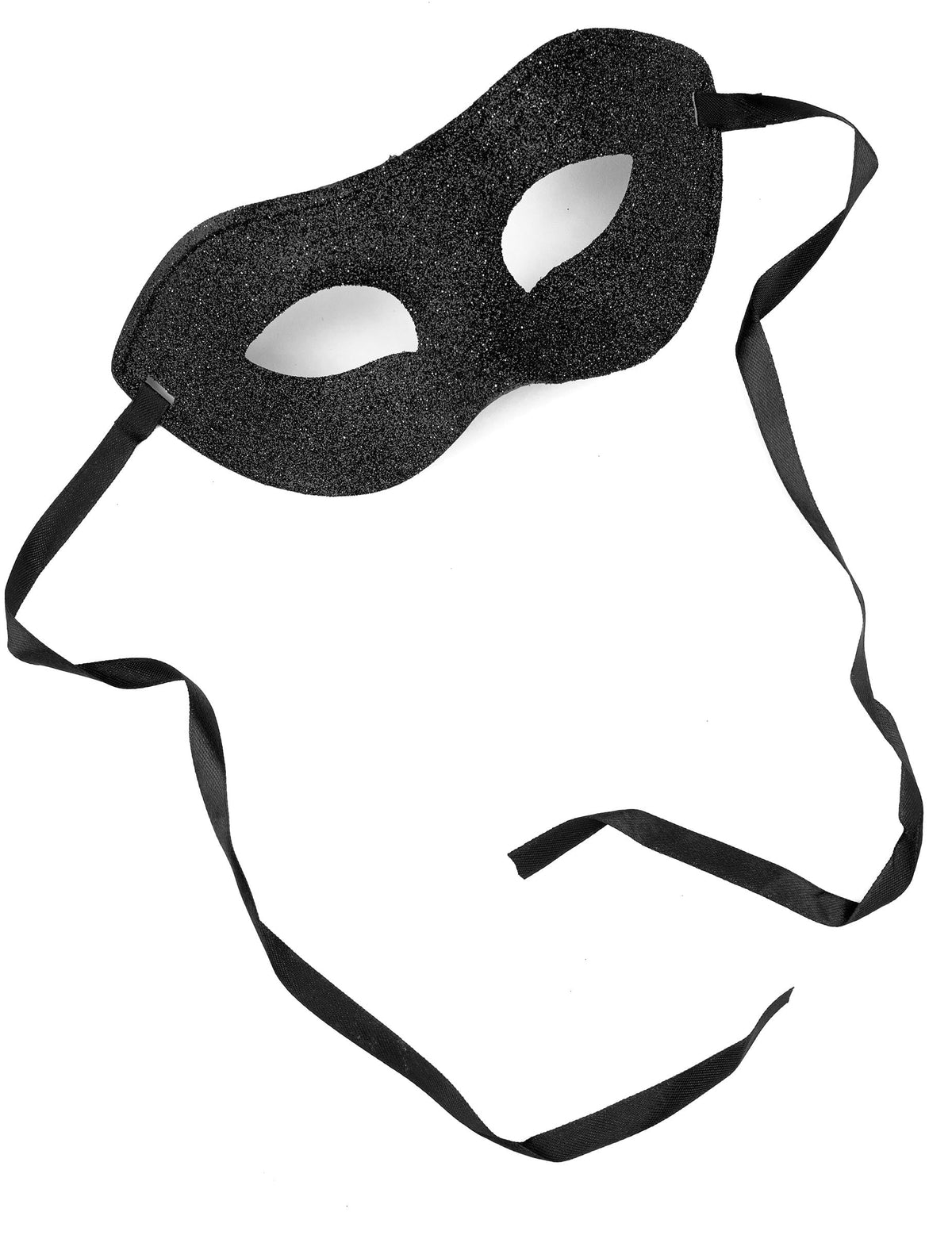 Mascarilha veneziana preta brilhante adulto
