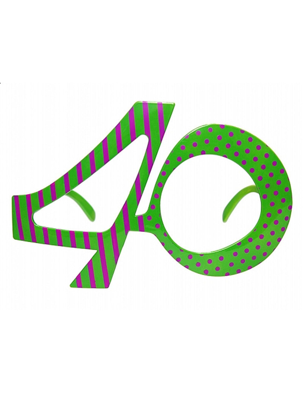 Lunettes âge 40 pour adulte vert et violet à rayures et à pois
