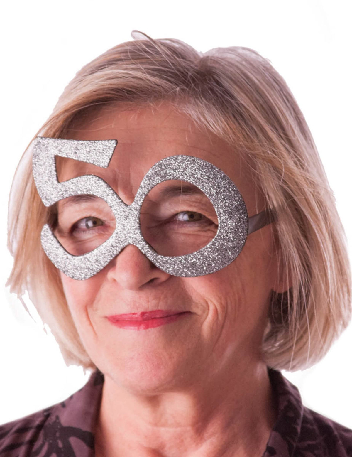 óculos 50 anos para adulto prateados com lantejoulas