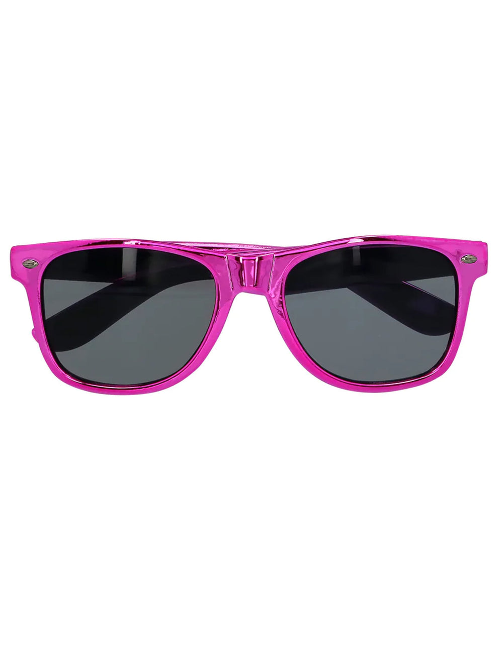 Vue de face des lunettes blues pour adulte rose métallique