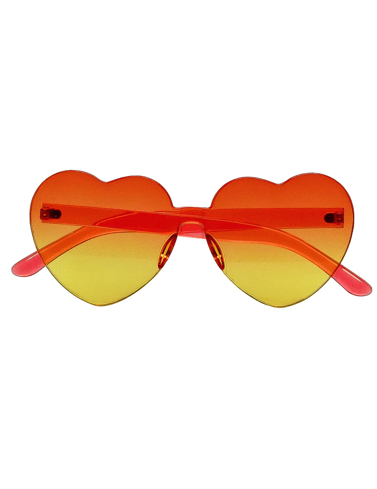 Vue de face des lunettes cœur pour adulte