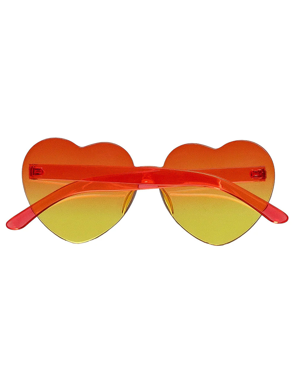 Vue de dos des lunettes cœur pour adulte