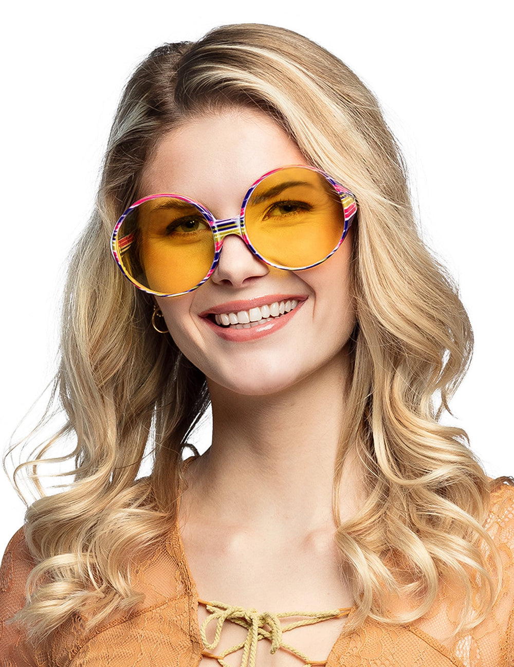 Vue de face des lunettes de hippie