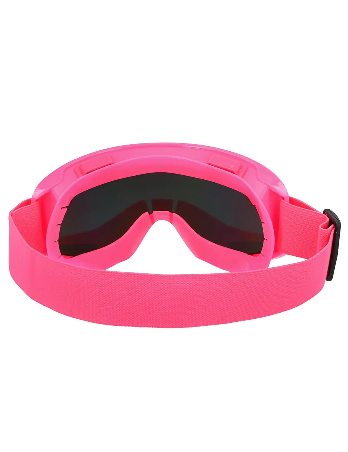 Vue de dos des lunettes de ski rose fluo pour adultes