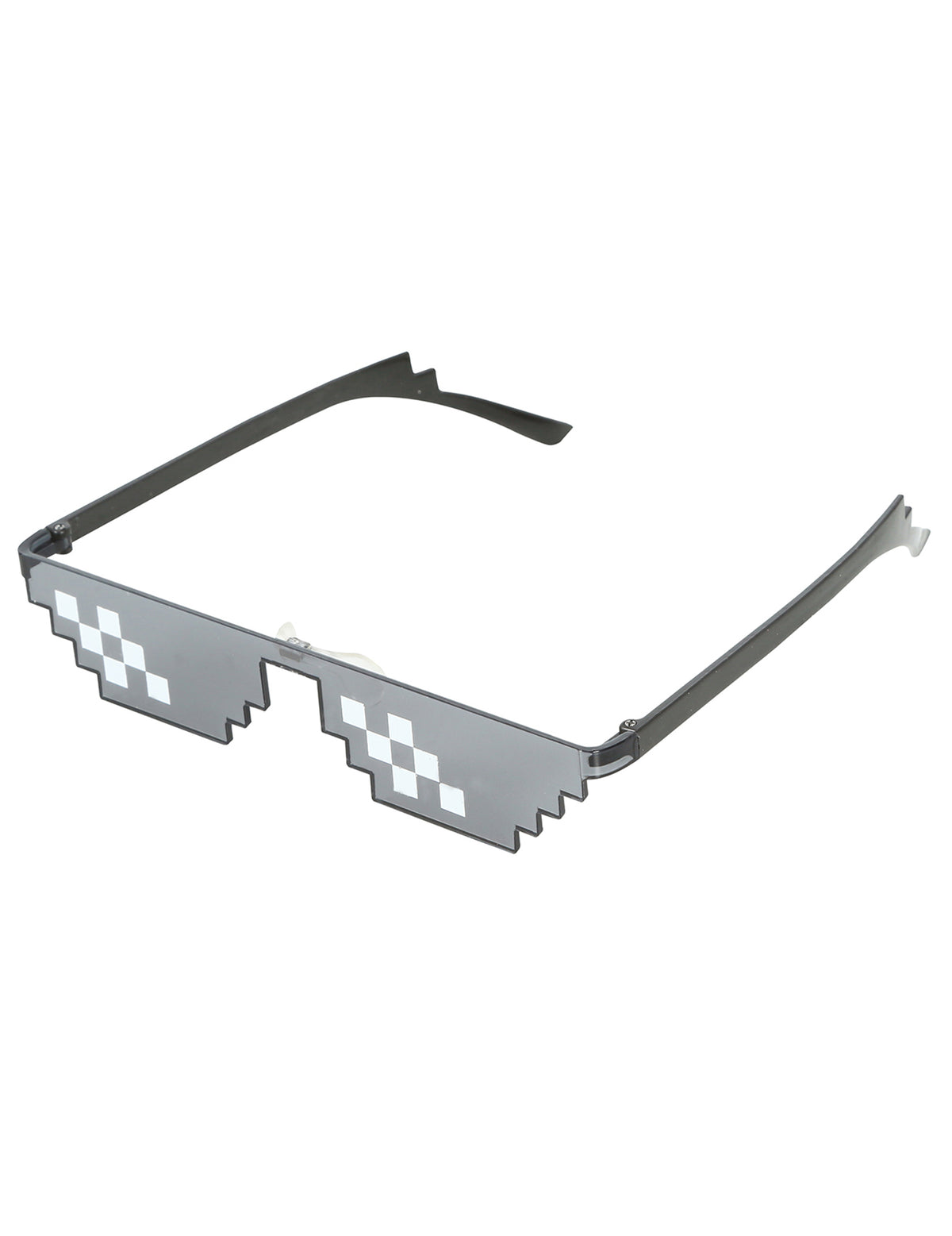 Vue de trois-quarts des lunettes de soleil pixellisées