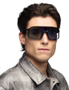 Lunettes de festival à reflets pour adulte noires à verres irisés
