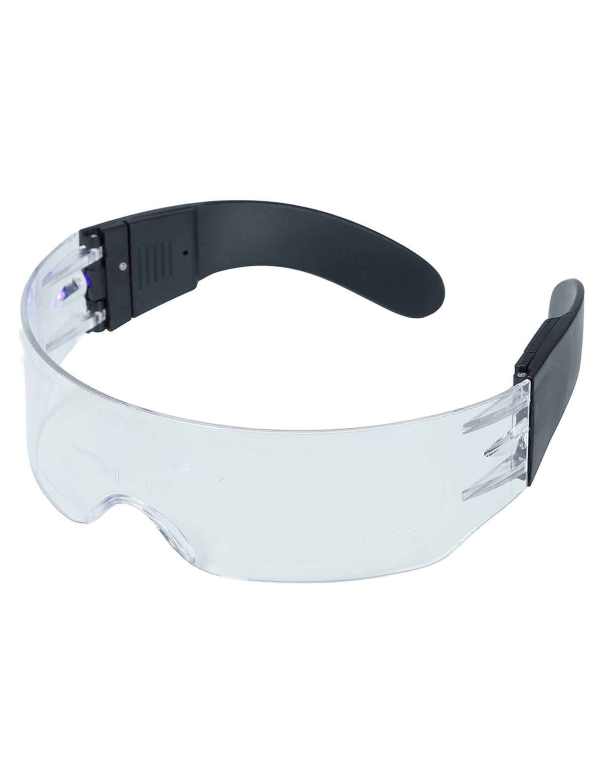 Vue de trois-quarts des lunettes futuristes avec LED