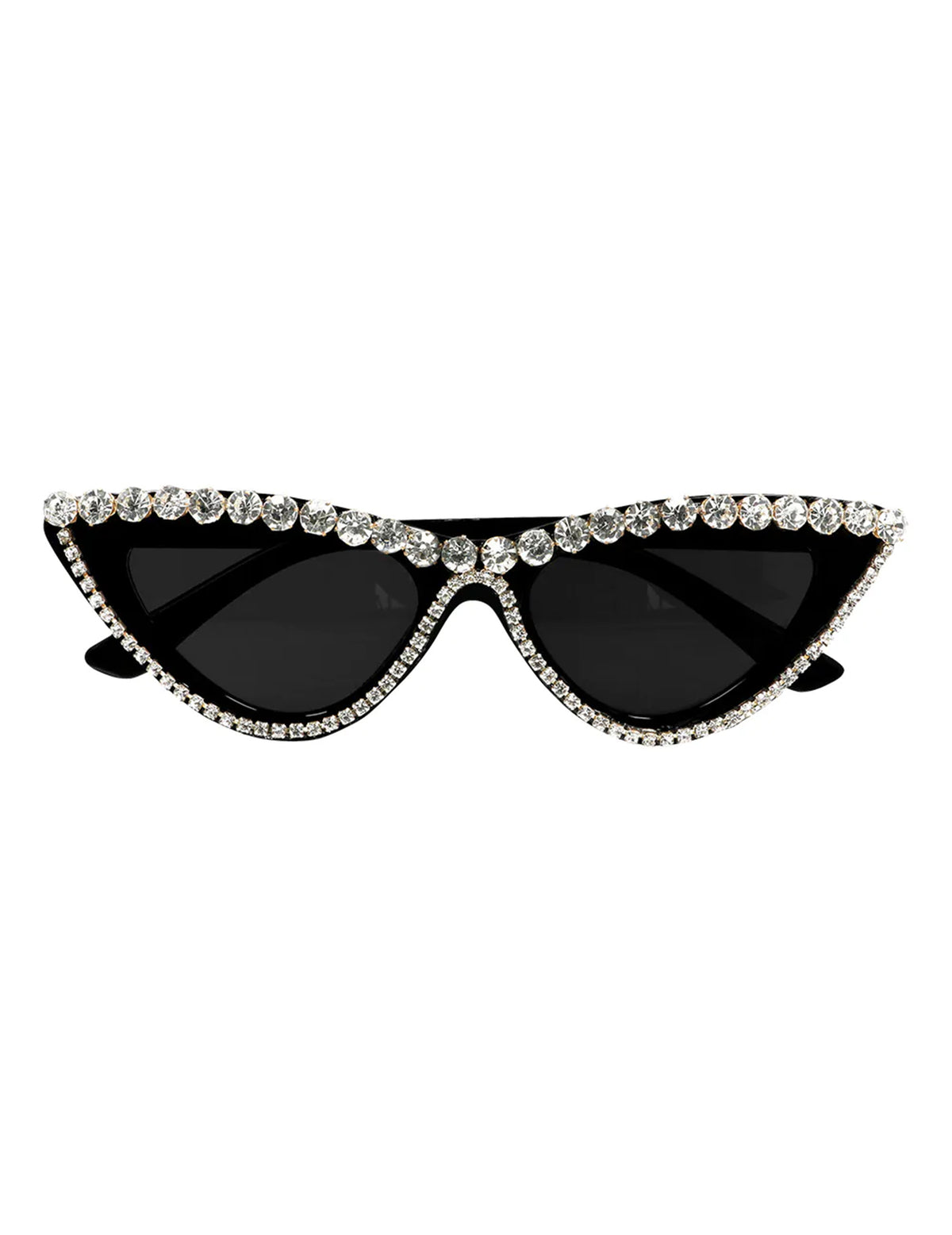 Vue de face des lunettes glamour à strass pour adulte