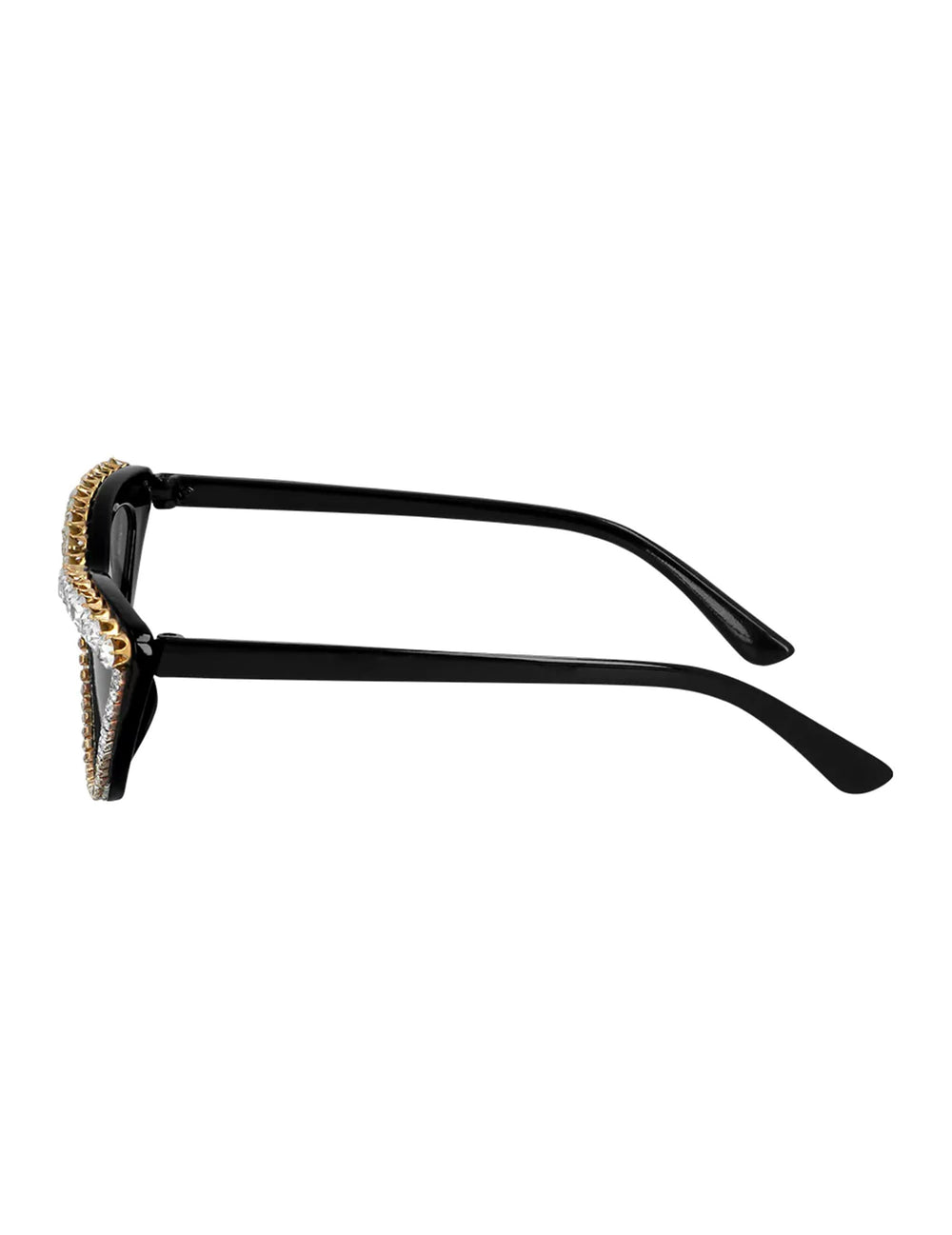 Vue de profil des lunettes glamour à strass pour adulte