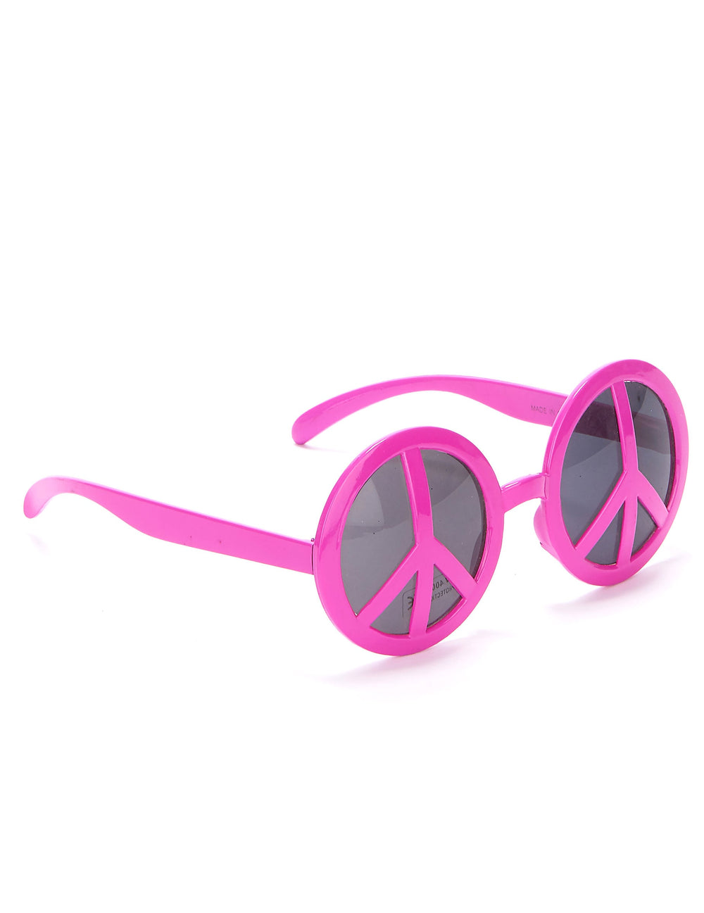Lunettes hippie pour adulte rose avec symbole peace and love