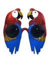 Lunettes perroquet paillettées pour adulte rouges et bleues
