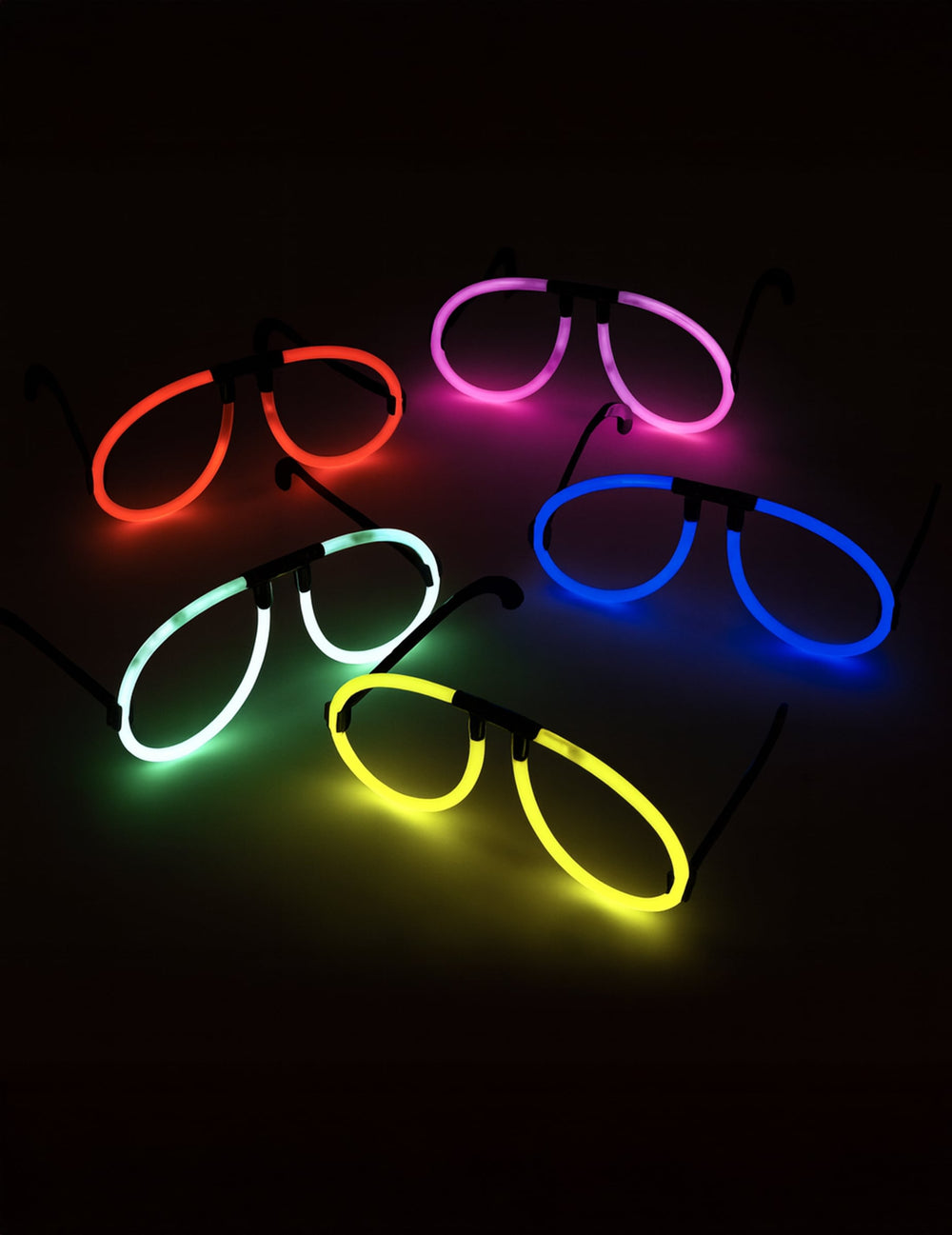 Lunettes phosphorescentes fluo pour adulte multicolores