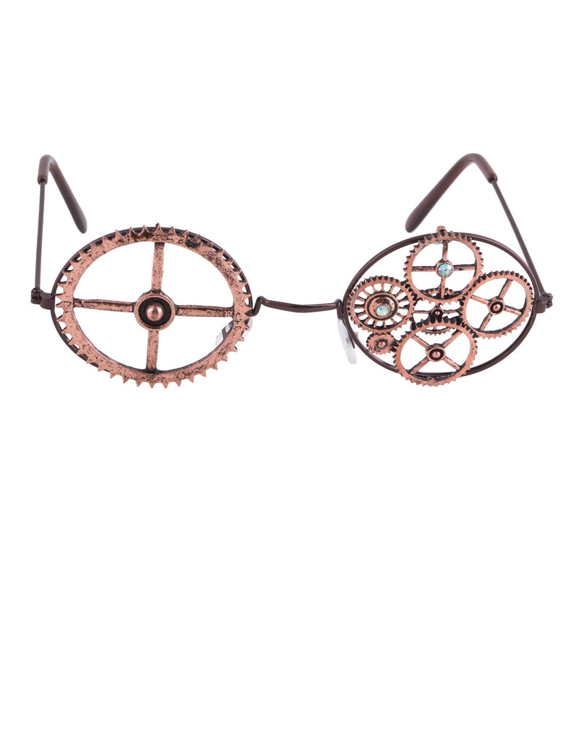 Vue de face des lunettes rondes Steampunk